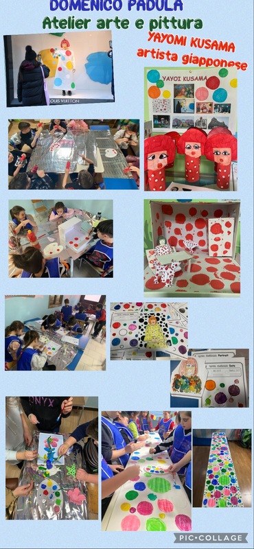 <h1>Bambini e arte</h1>
I bambini mentre riproducono opere di Yayoi Kusama durante il laboratorio.
